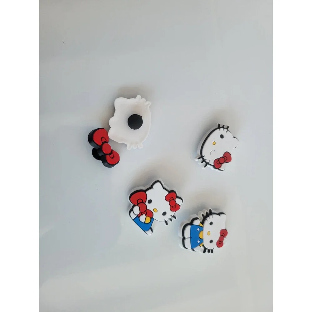 Sanrio Hello Kitty Shoe Charms 5pc Set Red Bow Kawaii Clog Accessories